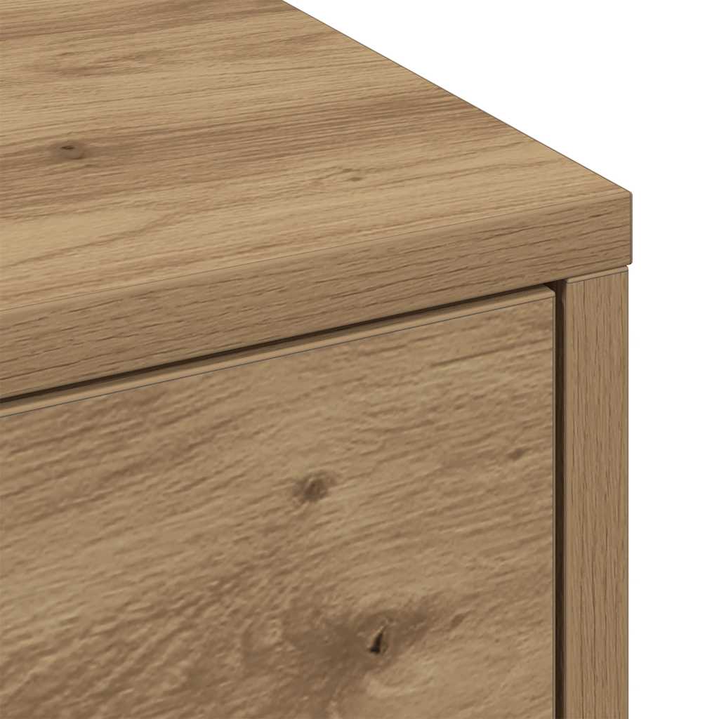 vidaXL Ντουλάπι Μπάνιου Στενό με Ροδάκια Αρτισιανή Δρυς Επεξ. Ξύλο