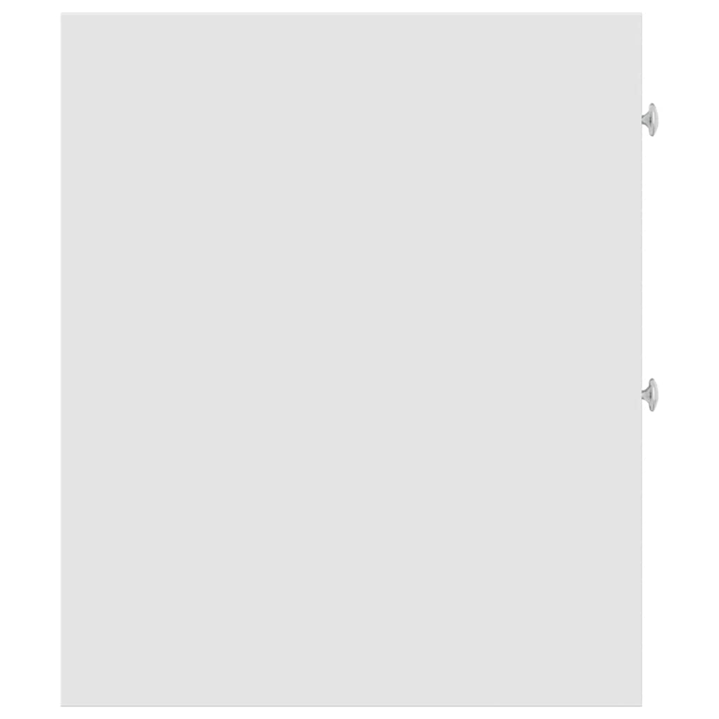 vidaXL Ντουλάπι Μπάνιου Στενό με Ροδάκια Λευκό Επεξ. Ξύλο