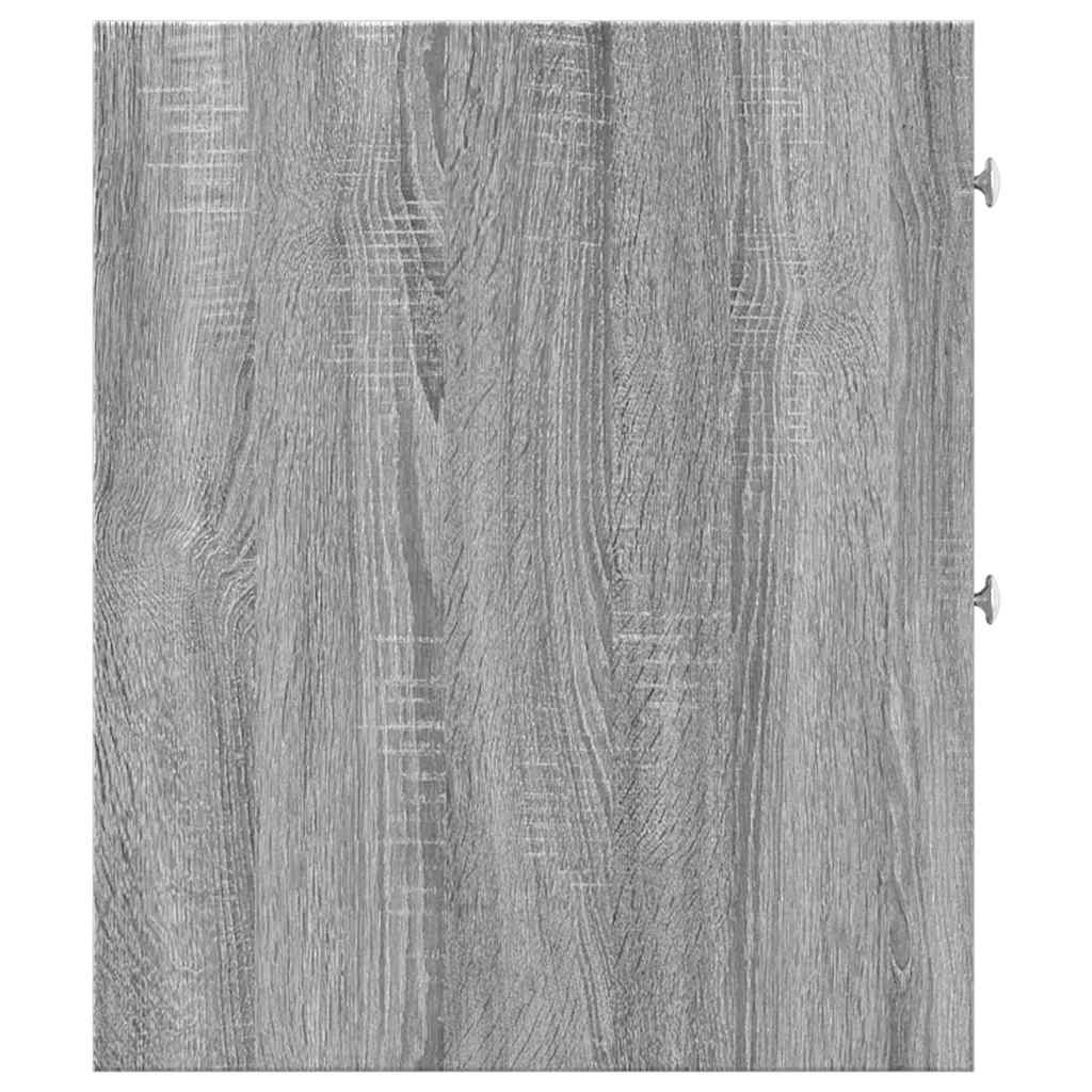 vidaXL Ντουλάπι Μπάνιου Στενό με Ροδάκια Γκρι Sonoma Επεξ. Ξύλο