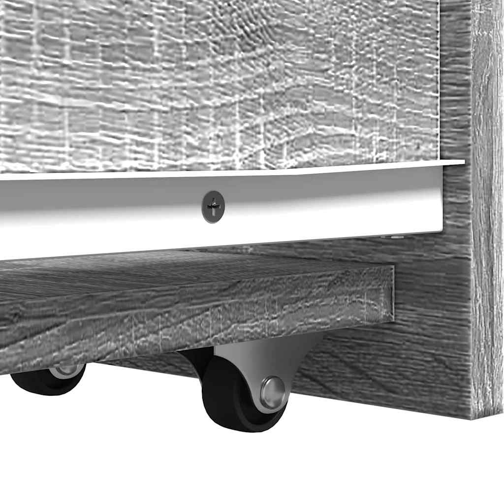 vidaXL Ντουλάπι Μπάνιου Στενό με Ροδάκια Γκρι Sonoma Επεξ. Ξύλο