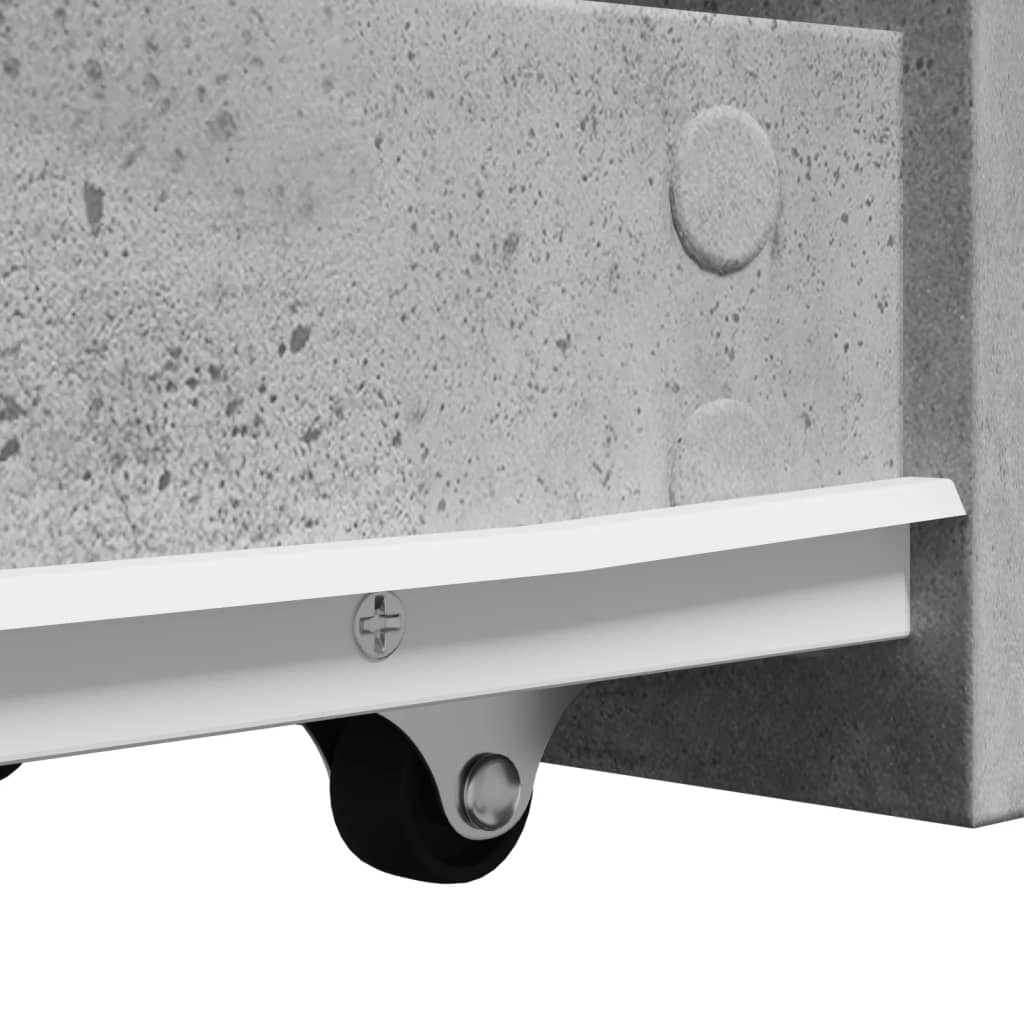 vidaXL Ντουλάπι Μπάνιου Στενό με Ροδάκια Γκρι Σκυρ. Επεξ. Ξύλο