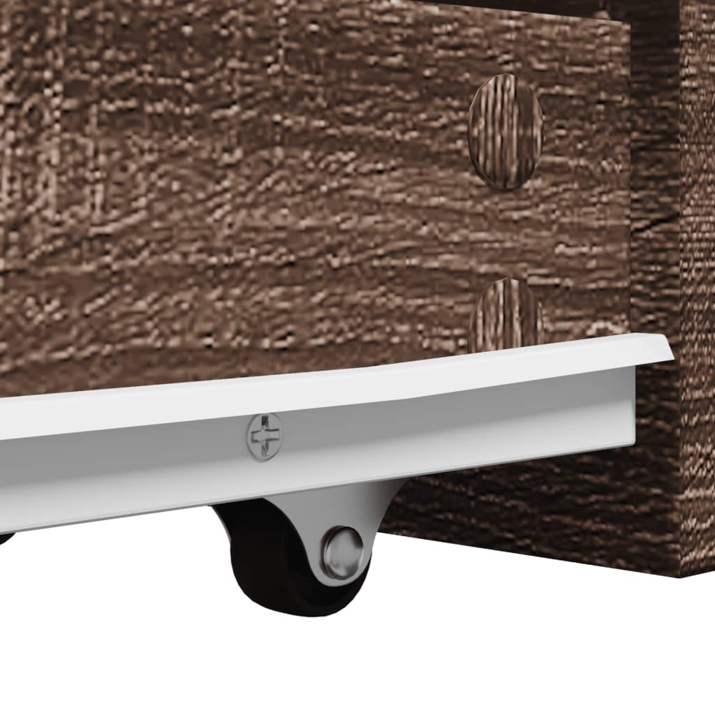 vidaXL Ντουλάπι Μπάνιου Στενό με Ροδάκια Καφέ Δρυς Επεξ. Ξύλο