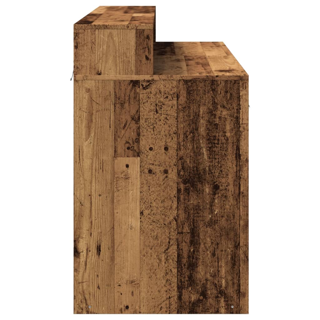 vidaXL Γραφείο με LED Όψη Παλαιού Ξύλου 120x55x91 εκ. Επεξεργ. Ξύλο