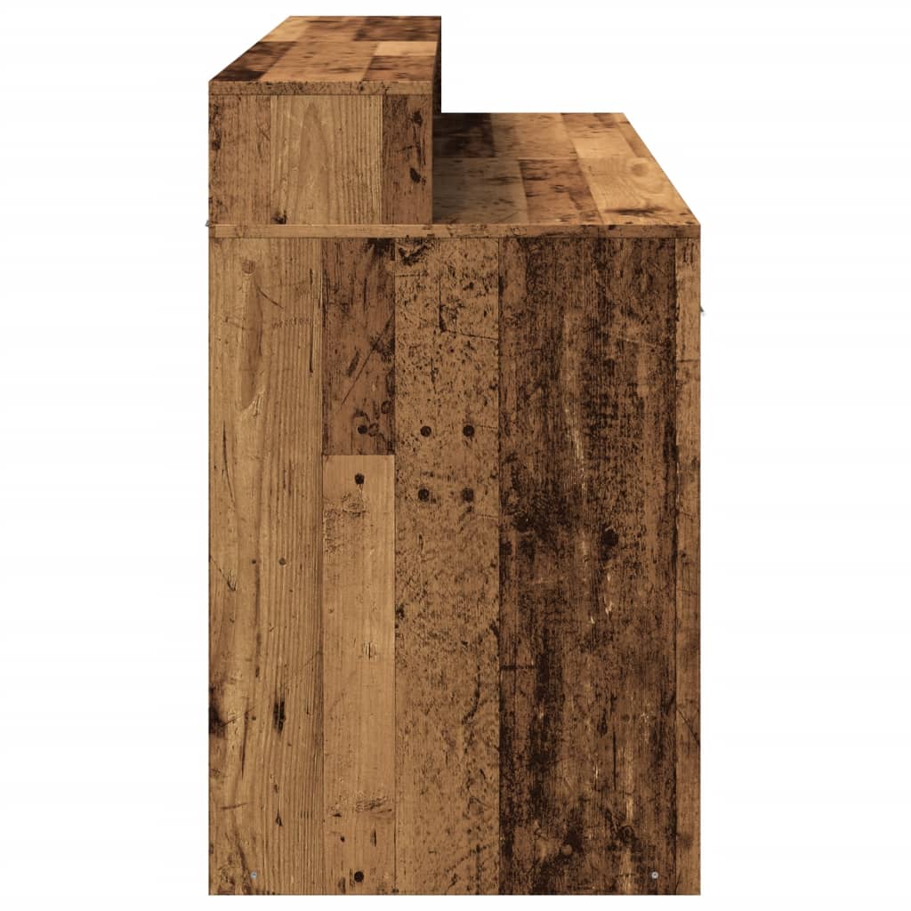 vidaXL Γραφείο με LED Όψη Παλαιού Ξύλου 140x55x91 εκ. Επεξεργ. Ξύλο