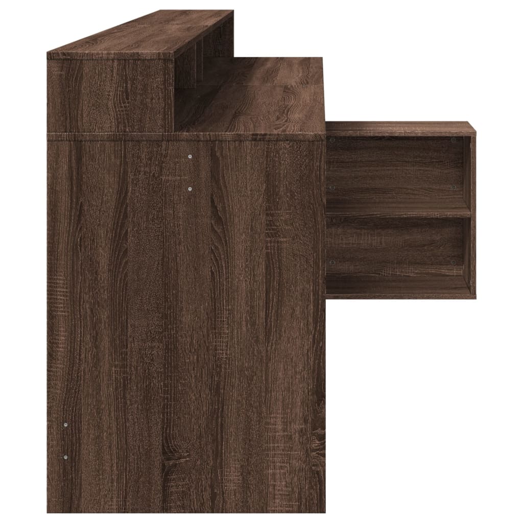 vidaXL Γραφείο με LED Καφέ δρυς 200x104x91 εκ. Επεξεργ. Ξύλο