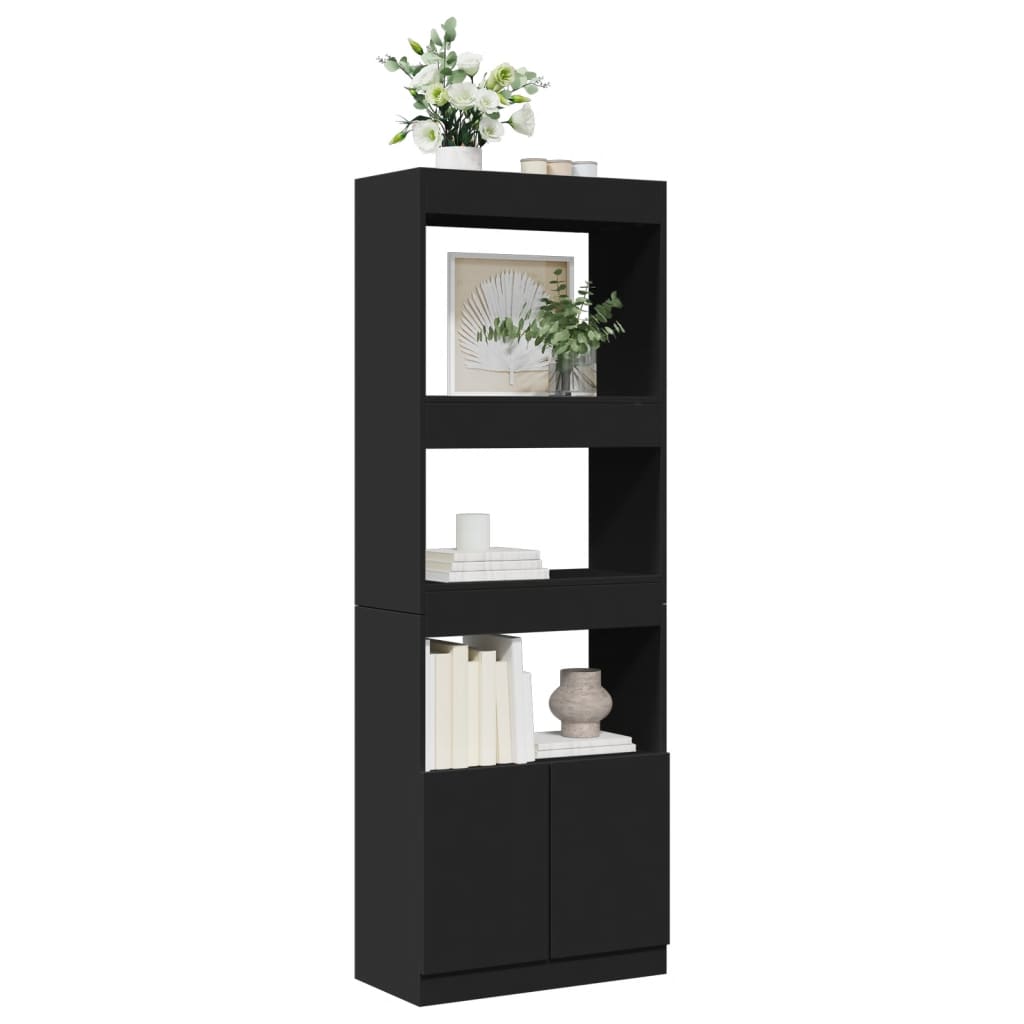 vidaXL Ντουλάπι Μαύρο 63x33x180 εκ. από Επεξεργασμένο Ξύλο