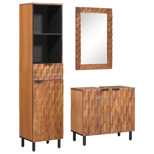 vidaXL Σετ Μπάνιου 3 τμχ. Καφέ Ακακία 38 x 33 x 160 εκ.