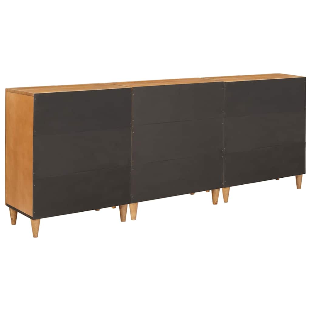 vidaXL Πλαϊνό γραφείο 3 τμχ. 180 x 33,5 x 75 εκ. Μασίφ ξύλο μάνγκο