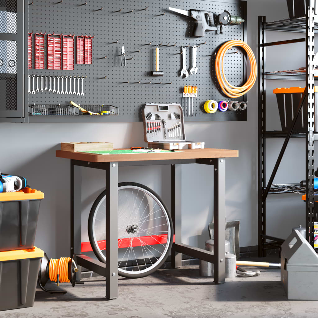 vidaXL Πάγκος Εργασίας Ορθογώνιος 100x60x83 εκ. από Μασίφ Ξύλο Οξιάς