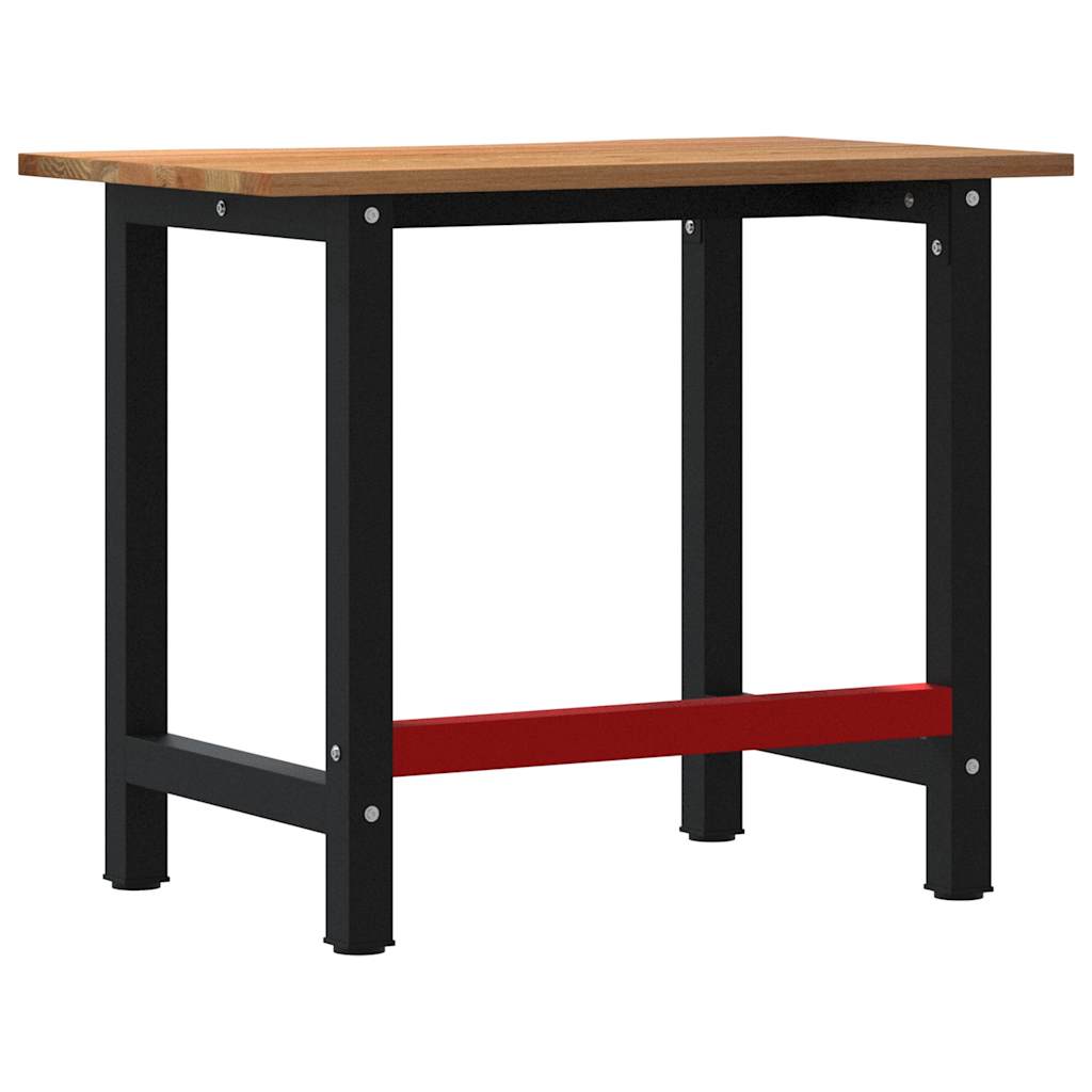 vidaXL Πάγκος Εργασίας Ανοιχτό Καφέ 100x60x81,5 cm Μασίφ Ξύλο Δρυς