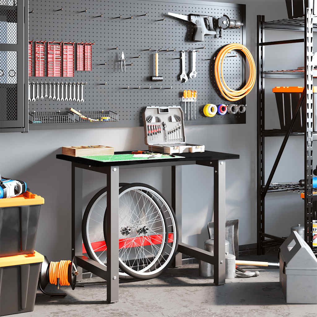 vidaXL Πάγκος Εργασίας Καφέ Σκούρο 100x60x81,5 cm Μασίφ Ξύλο Δρυς