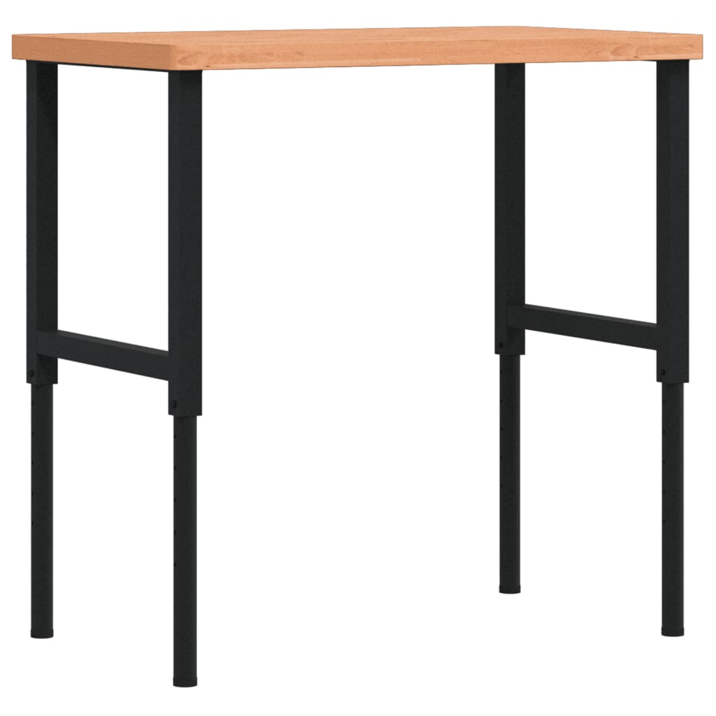 vidaXL Πάγκος Εργασίας Ορθογώνιος 100x60x(73-99,5) εκ Μασίφ Ξύλο Οξιάς