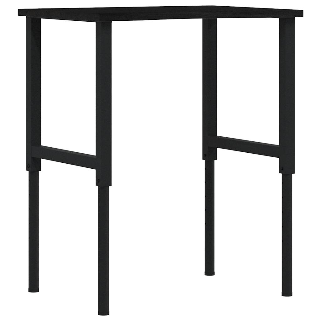 vidaXL πάγκος εργασίας σκούρο καφέ 80x60x(71,5-98) cm μασίφ ξύλο δρυς