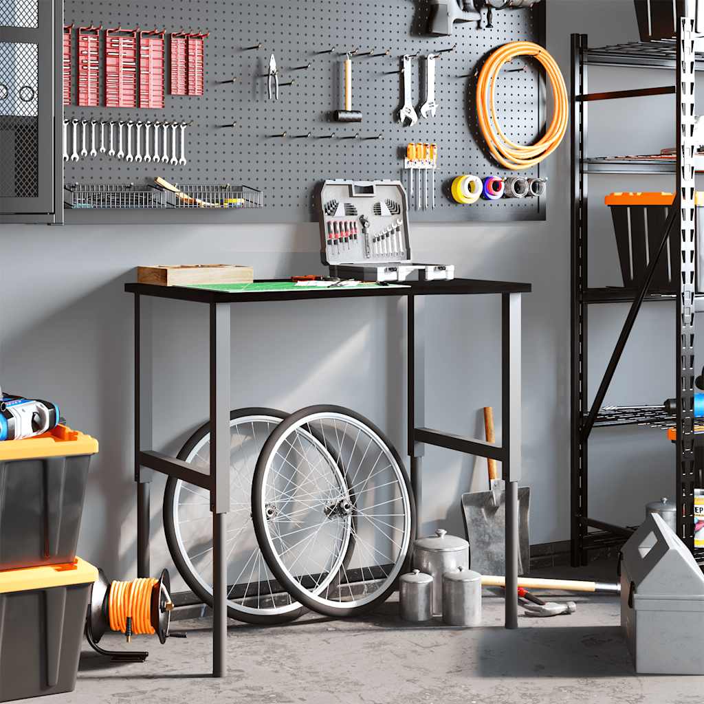 vidaXL πάγκος εργασίας σκούρο καφέ 100x60x(71,5-98) cm μασίφ ξύλο δρυς