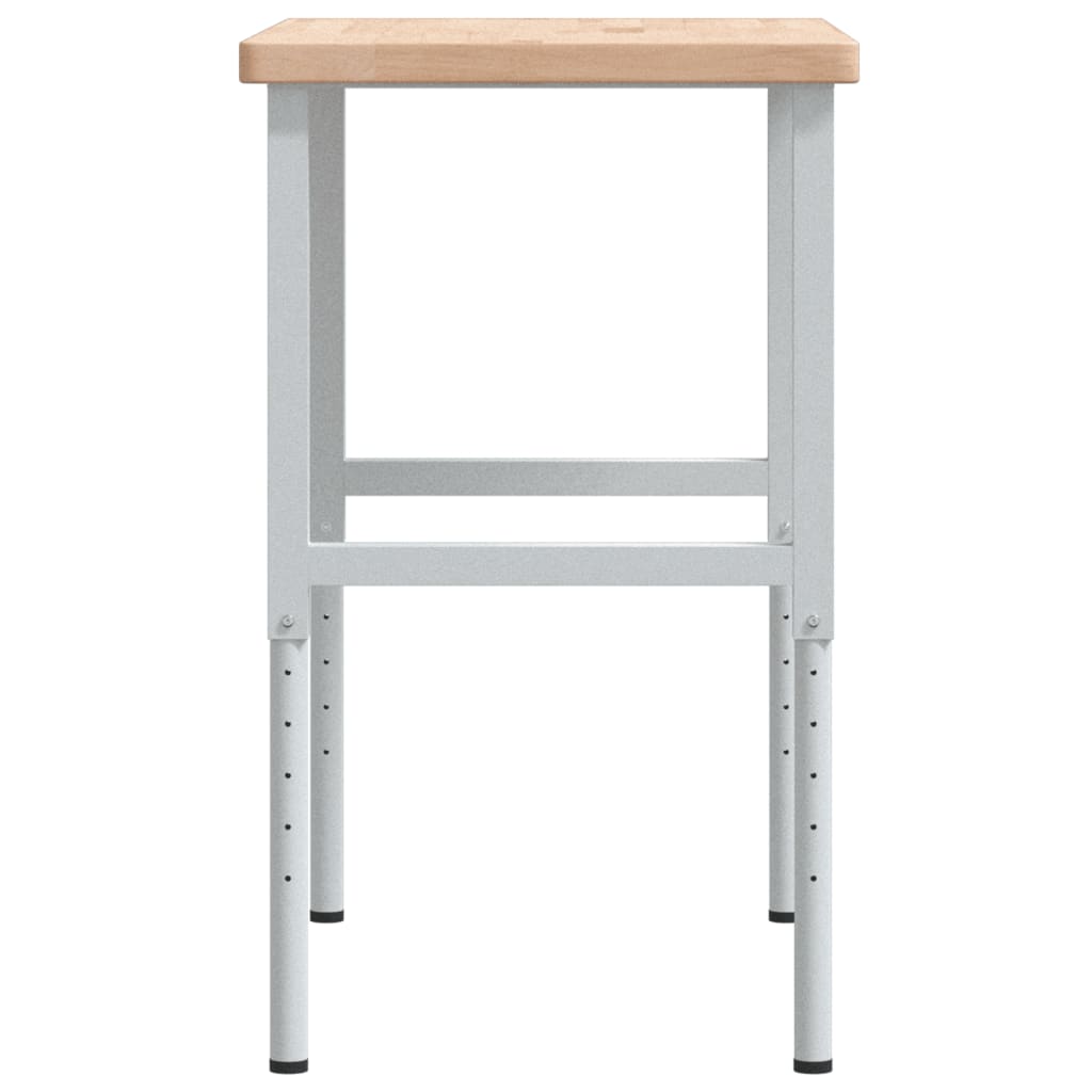 vidaXL Πάγκος Εργασίας Ορθογώνιος 100x60x(73-99,5) εκ Μασίφ Ξύλο Δρυός