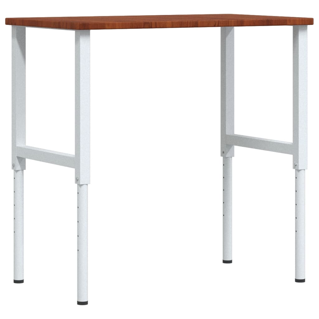 vidaXL Πάγκος Εργασίας Ορθογώνιος 100x60x(71,5-98) εκ Μασίφ Ξύλο Δρυός