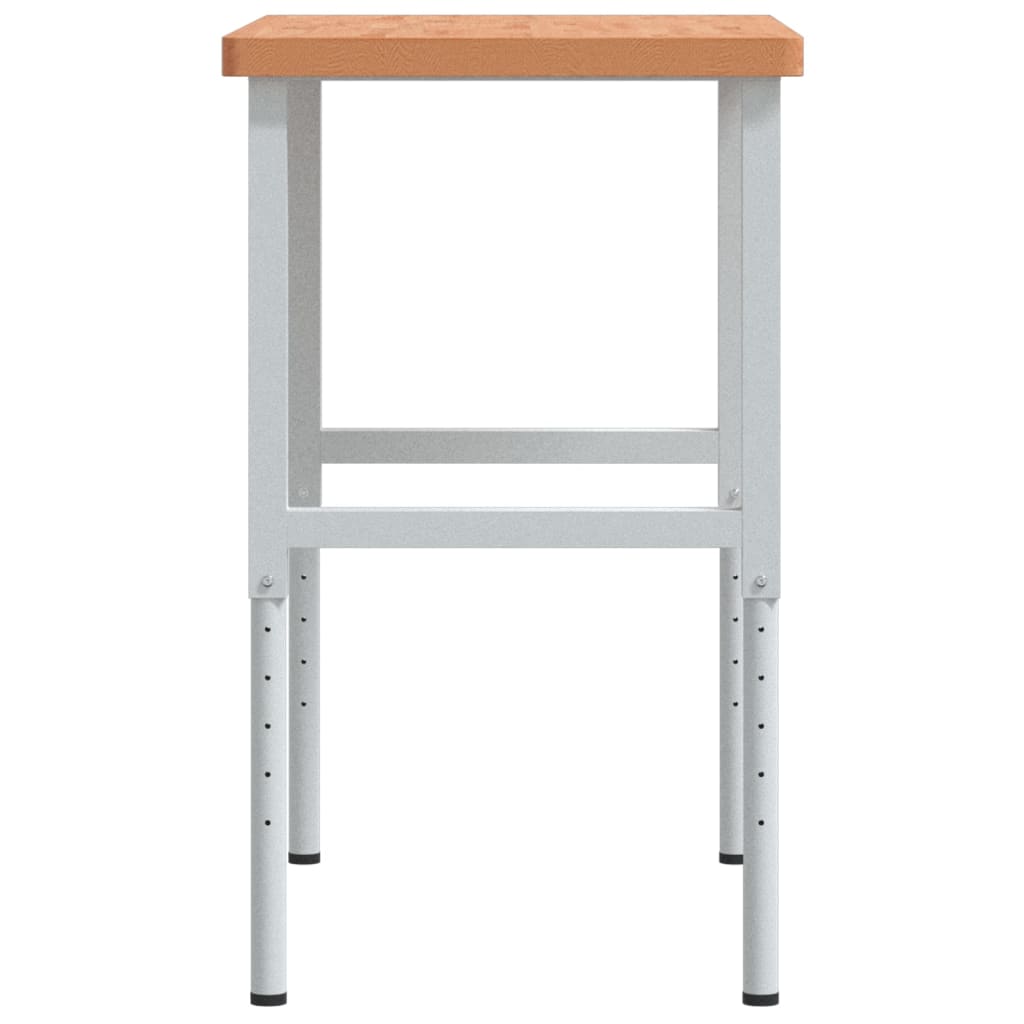 vidaXL Πάγκος Εργασίας Ορθογώνιος 100x60x(73-99,5) εκ Μασίφ Ξύλο Οξιάς