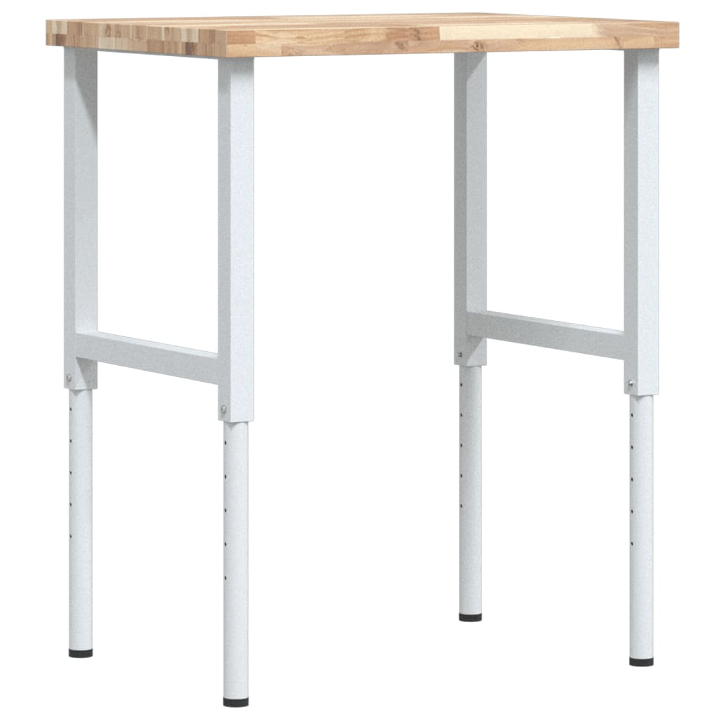 vidaXL Πάγκος Εργασίας Ορθογώνιος 80x60x(73-99,5)εκ Μασίφ Ξύλο Ακακίας