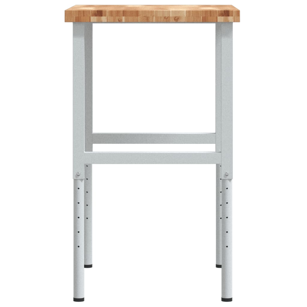 vidaXL Πάγκος Εργασίας Ορθογώνιος 80x60x(73-99,5)εκ Μασίφ Ξύλο Ακακίας