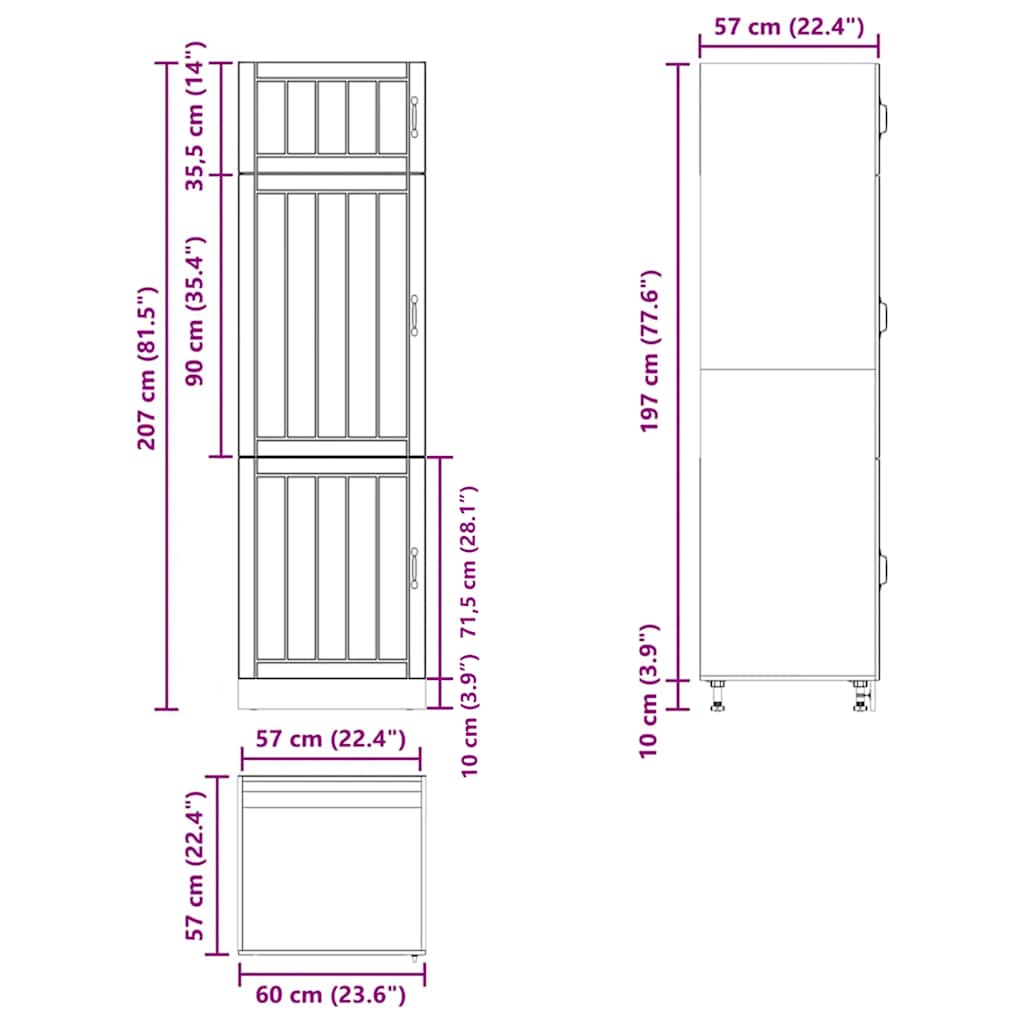 vidaXL Ντουλάπι κουζίνας "Lucca" Καφέ δρυς καπλαμά Ξύλο
