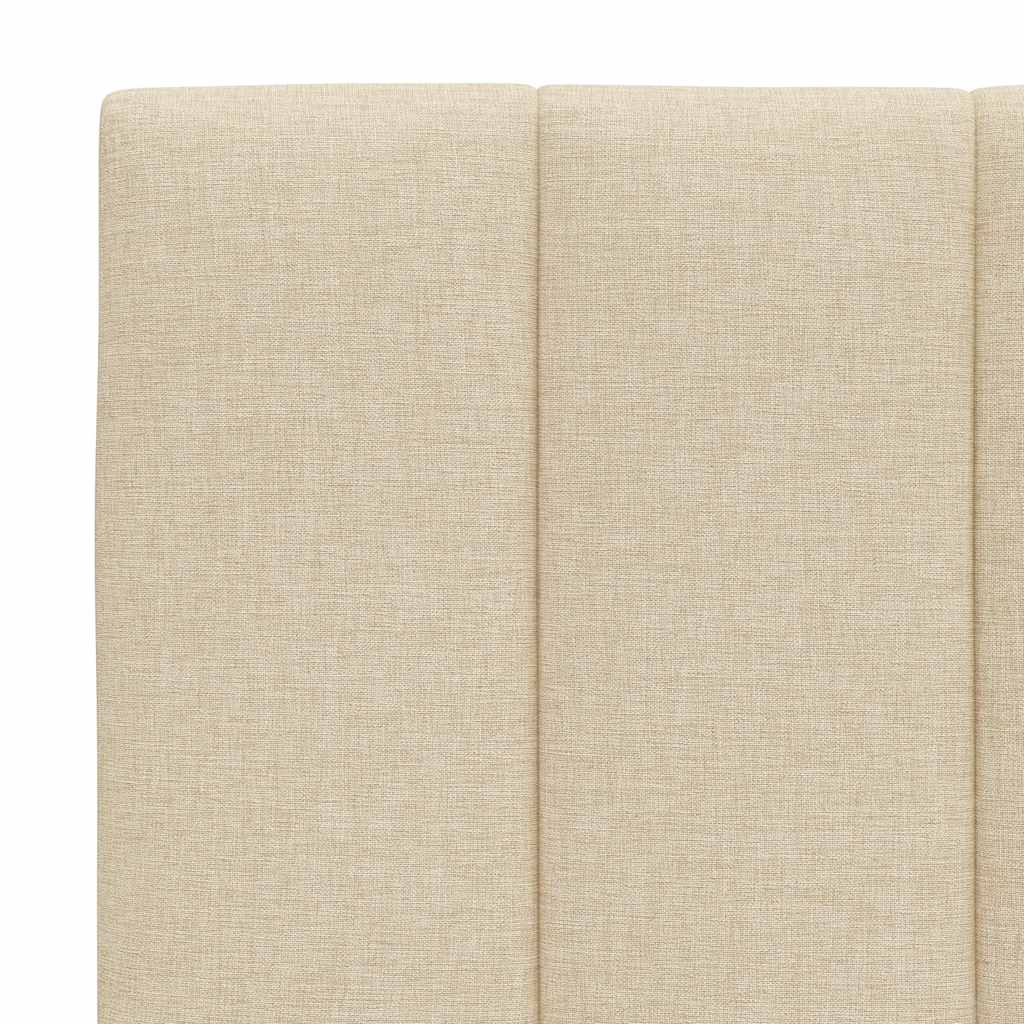 vidaXL Σκελετός Κρεβατιού Χωρίς Στρώμα Hanko Κρεμ 140x190 εκ. Υφασμάτινο