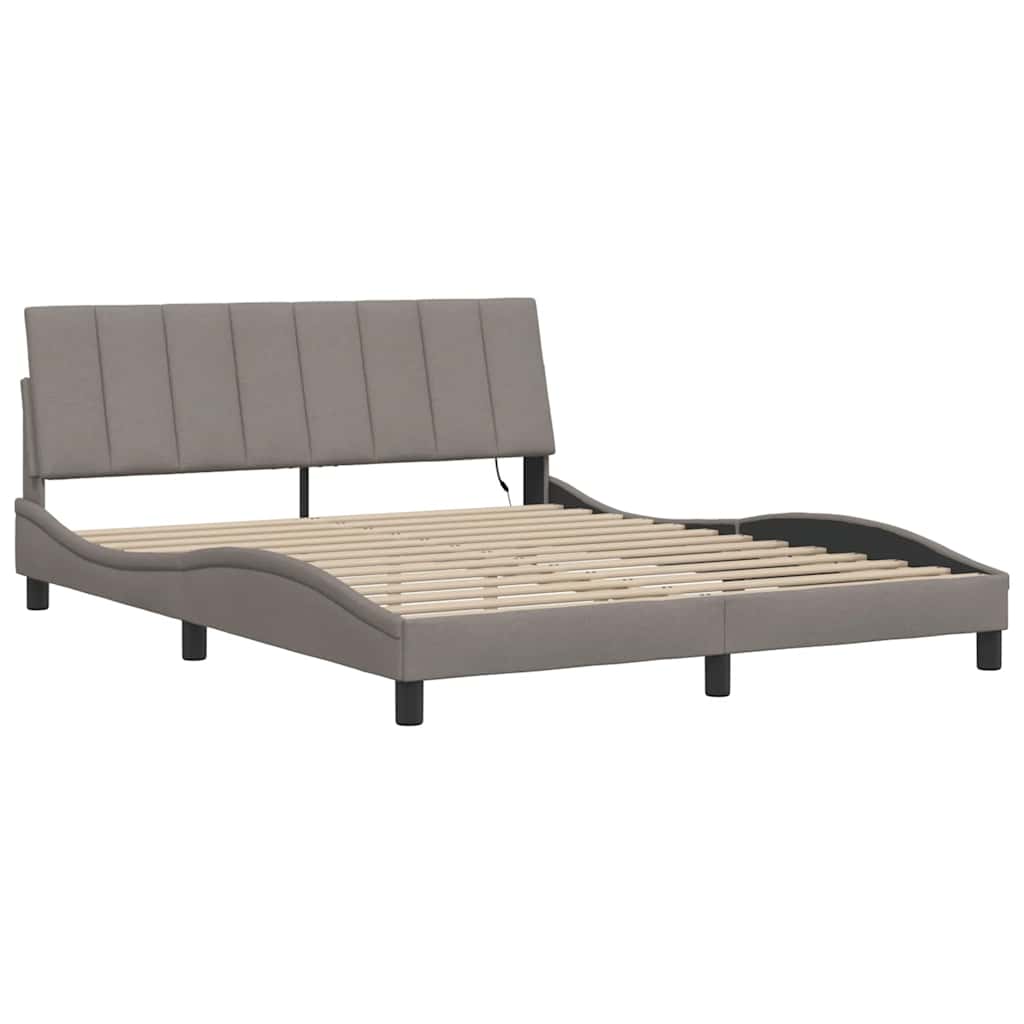 vidaXL Σκελετός Κρεβατιού Χωρίς Στρώμα Hanko Taupe 160x200 εκ. Υφασμάτινο