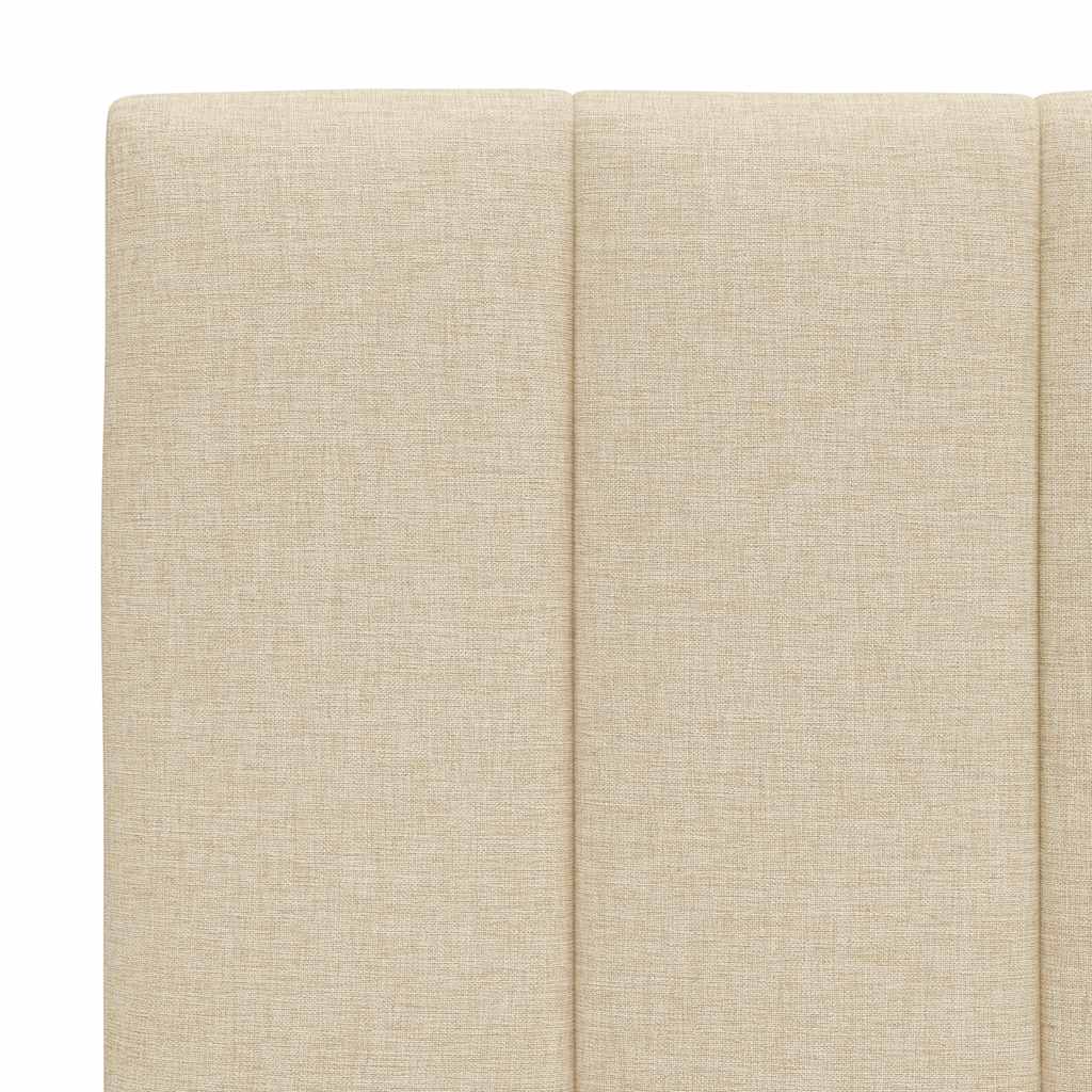 vidaXL Κρεβάτι με Στρώμα Hanko Κρεμ 90x200 εκ.Υφασμάτινο