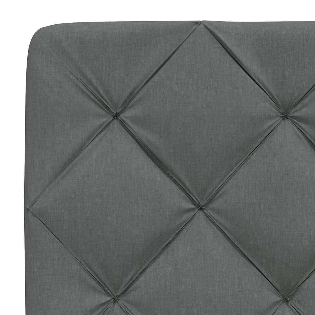vidaXL Κρεβάτι με Στρώμα Σκούρο Γκρι 140x190 εκ. Υφασμάτινο
