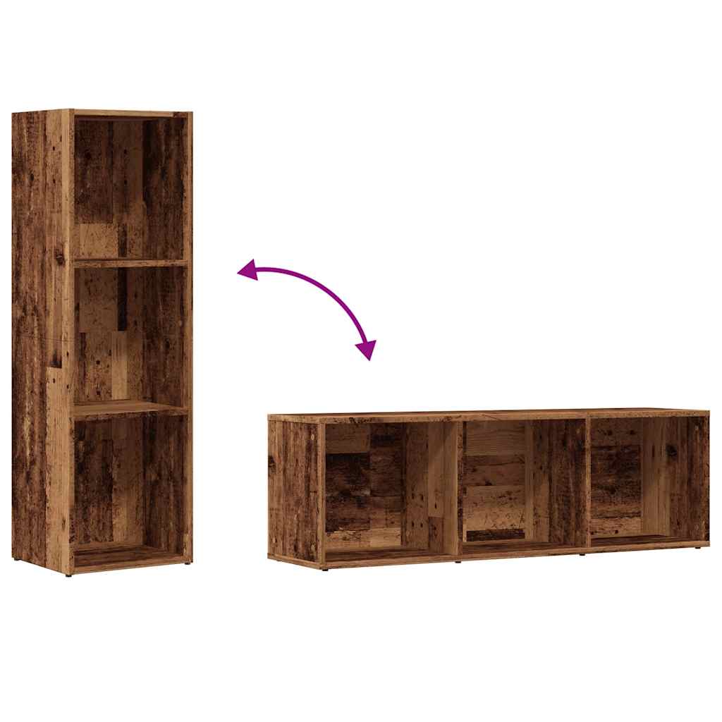 vidaXL Ντουλάπι βιβλίου Παλιό Ξύλο 36x30x114 cm Μηχανικό Ξύλο