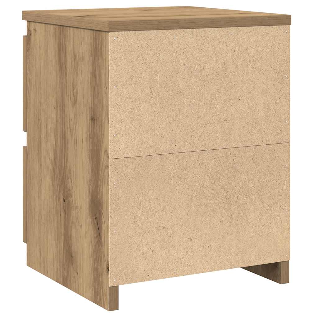 vidaXL Κομοδίνα 2 τεμ.Αρτισιανή Δρυς 30x30x40 εκ. Επεξ. Ξύλο