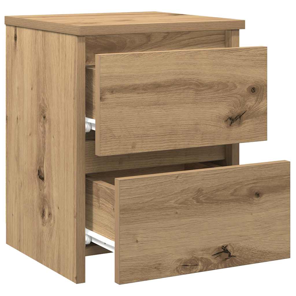 vidaXL Κομοδίνα 2 τεμ.Αρτισιανή Δρυς 30x30x40 εκ. Επεξ. Ξύλο