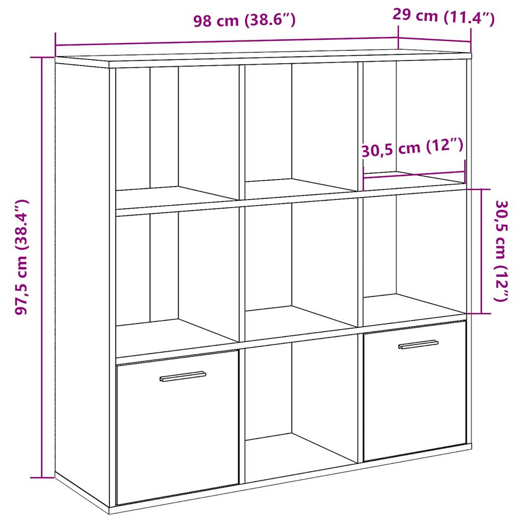 vidaXL Βιβλιοθήκη 98x29x97,5 εκ. από Επεξεργασμένο Ξύλο