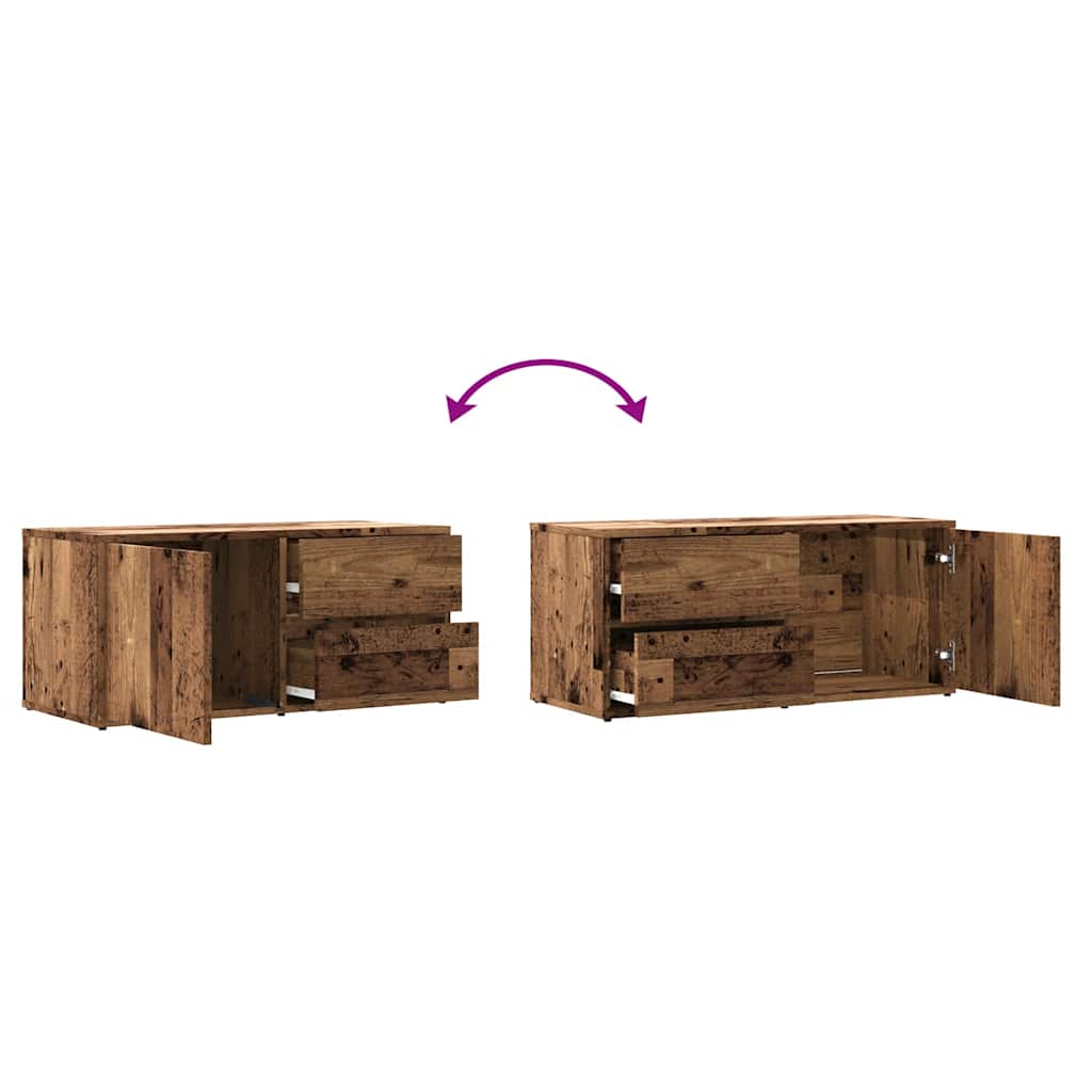 ντουλάπι τηλεόρασης vidaXL Παλιό ξύλο 80x34x35,5cm Κατασκευασμένο ξύλο