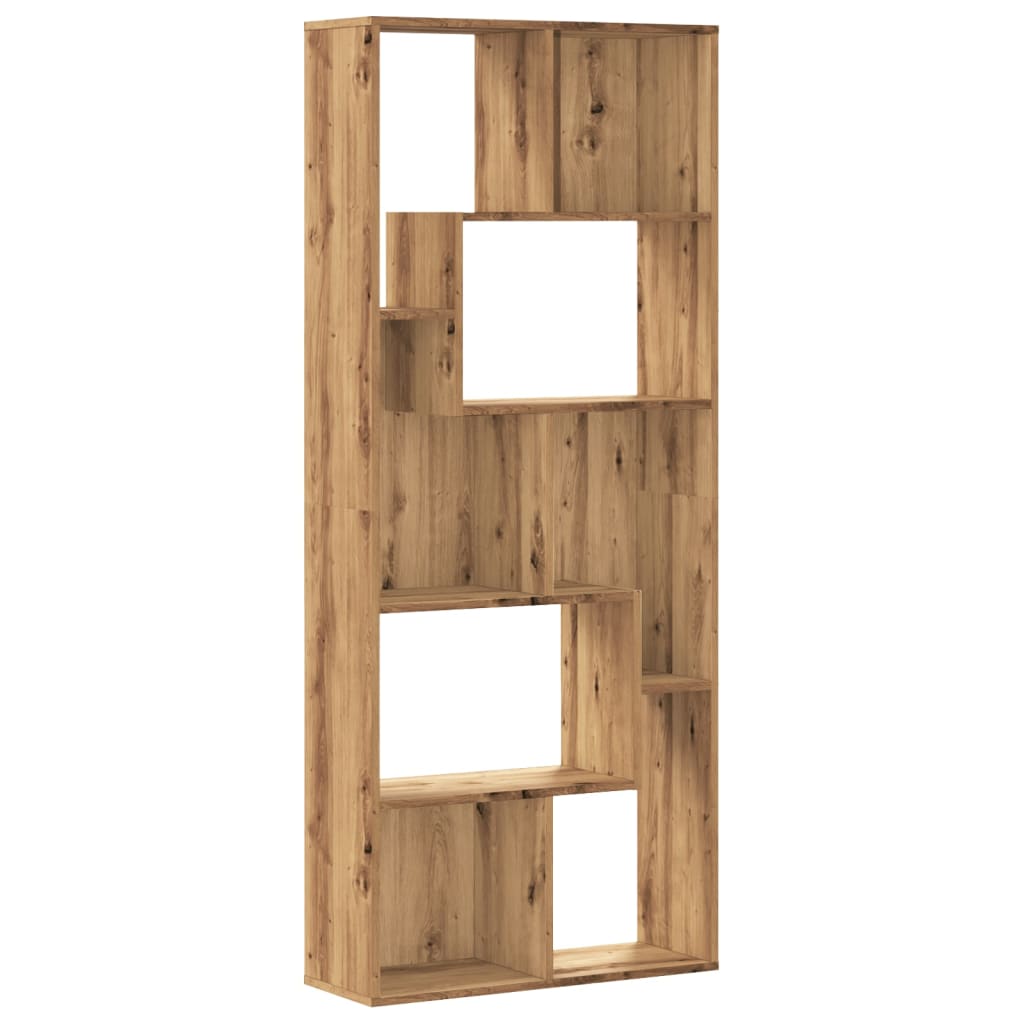 vidaXL Βιβλιοθήκη Αρτισιανή Δρυς 67x24x161 εκ. Επεξ. Ξύλο