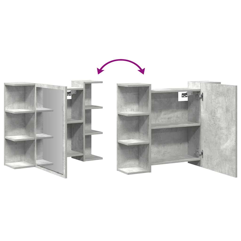 vidaXL Καθρέφτης Μπάνιου Γκρι Σκυροδέματος 80x20,5x64 εκ. Μοριοσανίδα