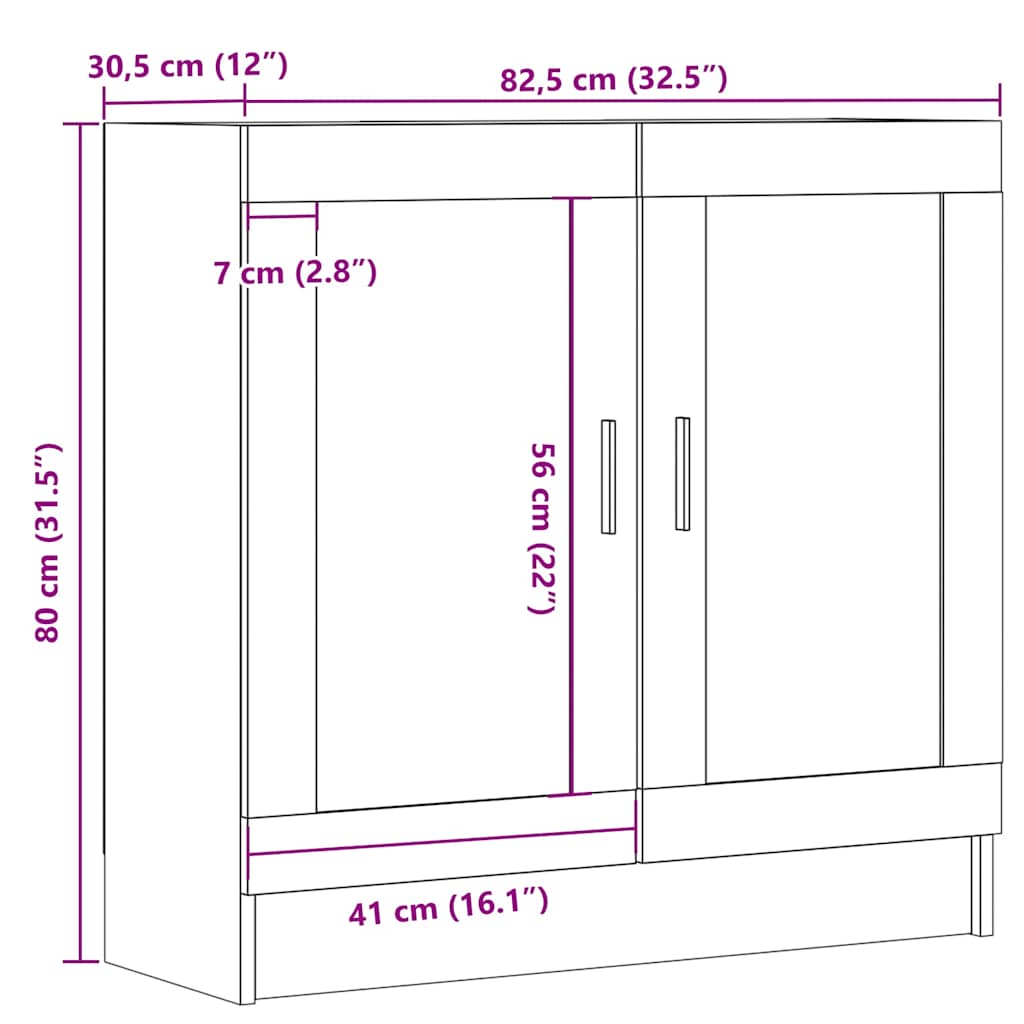 vidaXL Βιβλιοθήκη Παλιό Ξύλο 82,5 x 30,5 x 80 εκ. Μοριοσανίδα