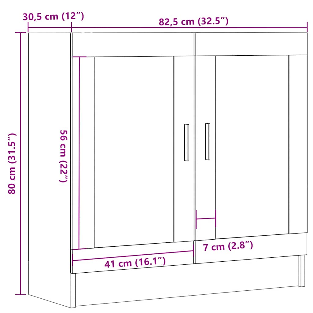 vidaXL Βιβλιοθήκη Παλιό Ξύλο 82,5 x 30,5 x 80 εκ. Μοριοσανίδα