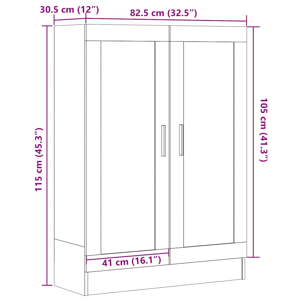 vidaXL Βιβλιοθήκη Παλαιό Ξύλο 82,5 x 30,5 x 115 εκ. Επεξ. Ξύλο