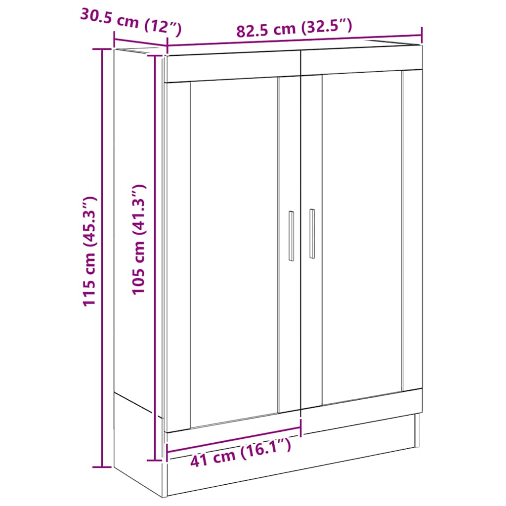 vidaXL Βιβλιοθήκη Artisan Δρυς 82,5x30,5x115 εκ. Επεξεργασμένο Ξύλο