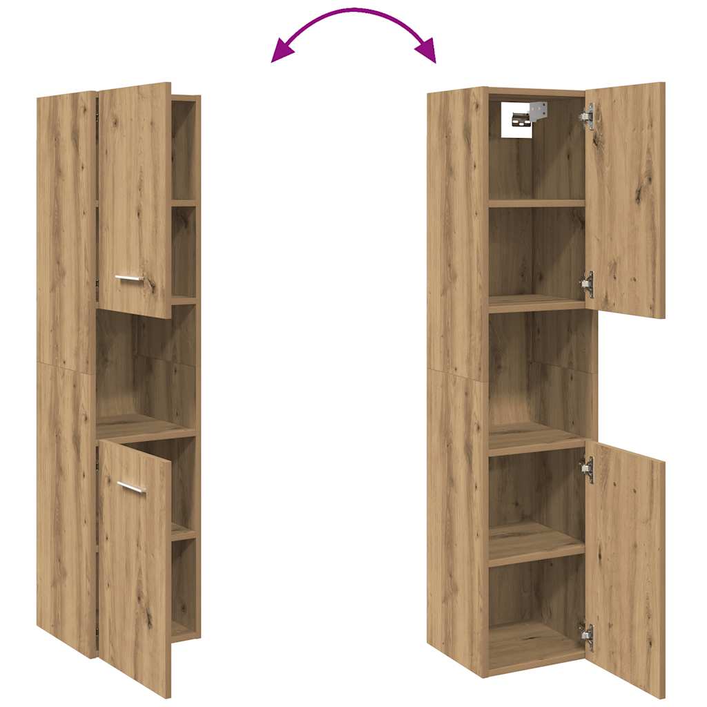 vidaXL Ντουλάπι Μπάνιου Κρεμαστό Παλ. Ξύλο 30x30x130 εκ. από Επ. Ξύλο