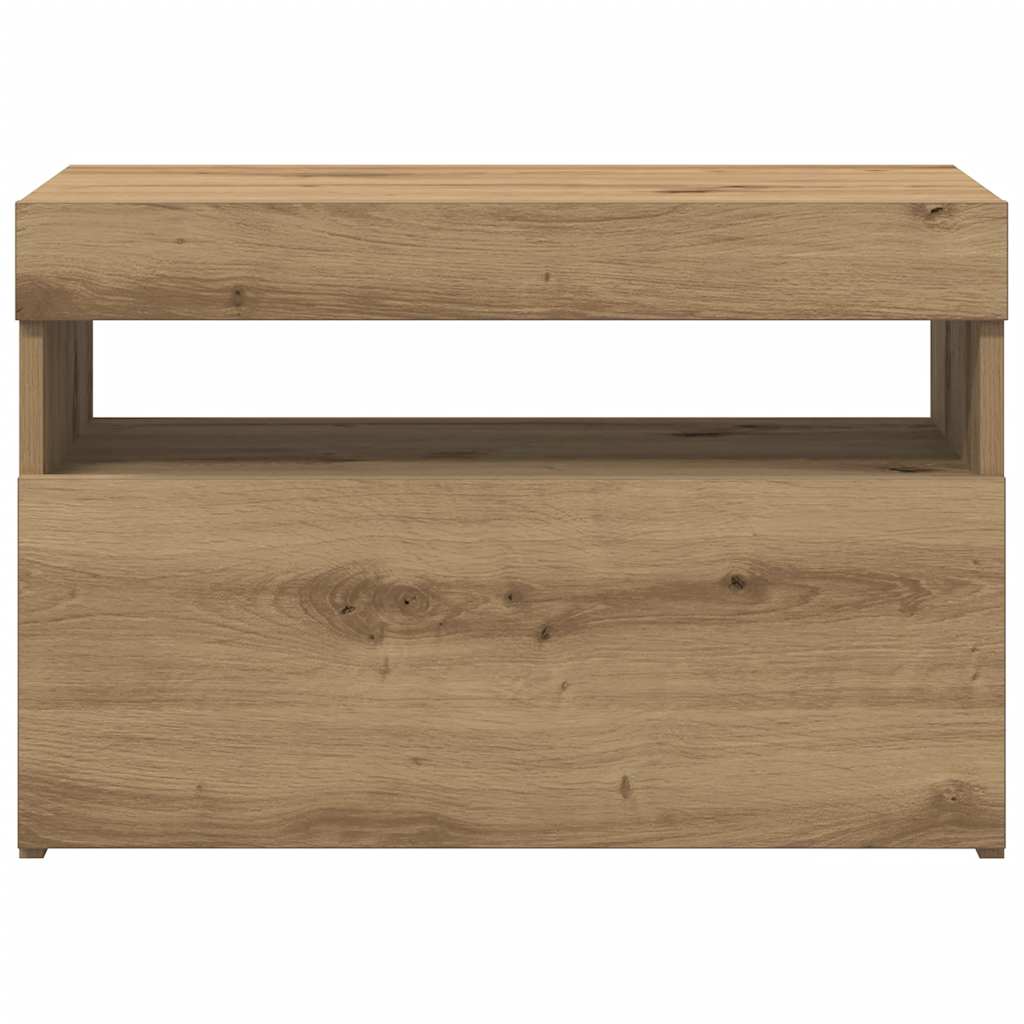 ντουλάπι τηλεόρασης vidaXL με φώτα LED Artisan Oak Κατασκευασμένο ξύλο