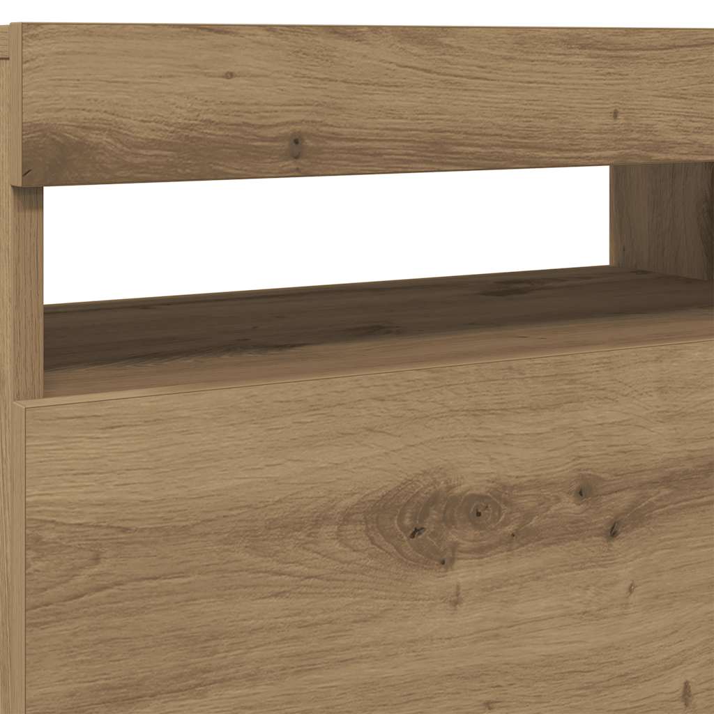 ντουλάπι τηλεόρασης vidaXL με φώτα LED Artisan Oak Κατασκευασμένο ξύλο