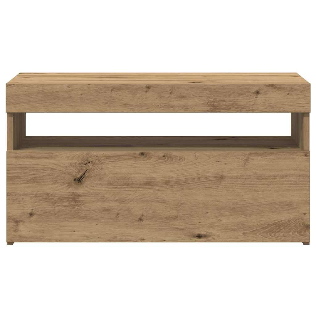 ντουλάπι τηλεόρασης vidaXL με φώτα LED Artisan Oak Κατασκευασμένο ξύλο
