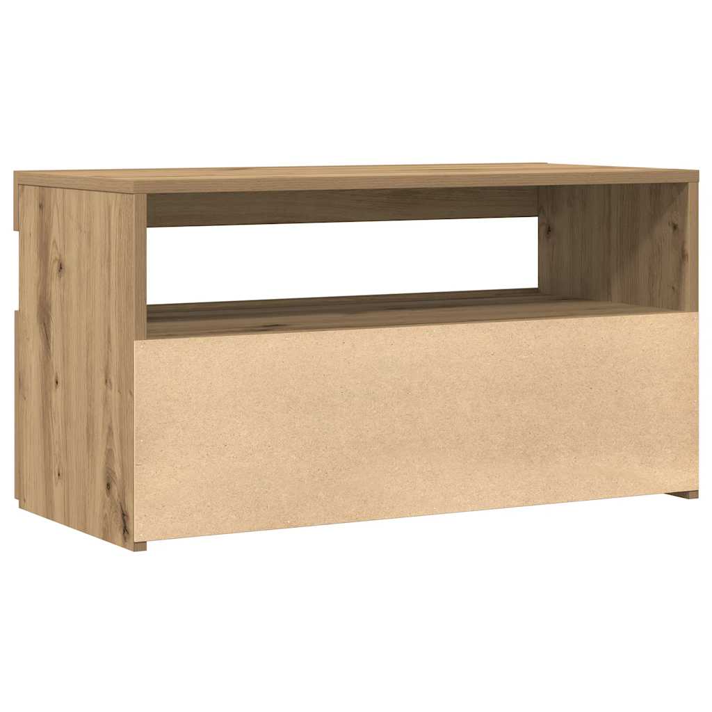 ντουλάπι τηλεόρασης vidaXL με φώτα LED Artisan Oak Κατασκευασμένο ξύλο