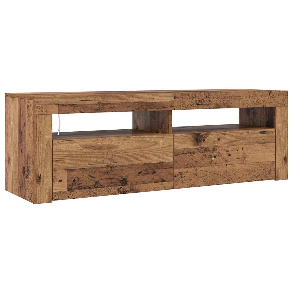 vidaXL Έπιπλο Τηλεόρασης LED Όψη Παλαιού Ξύλου 120x35x40 εκ.Επεξ. Ξύλο
