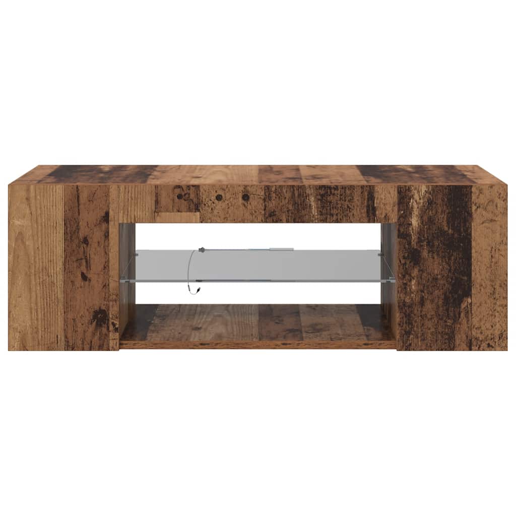 vidaXL Έπιπλο Τηλεόρασης LED Όψη Παλαιού Ξύλου 90x39x30 εκ. Επεξ. Ξύλο