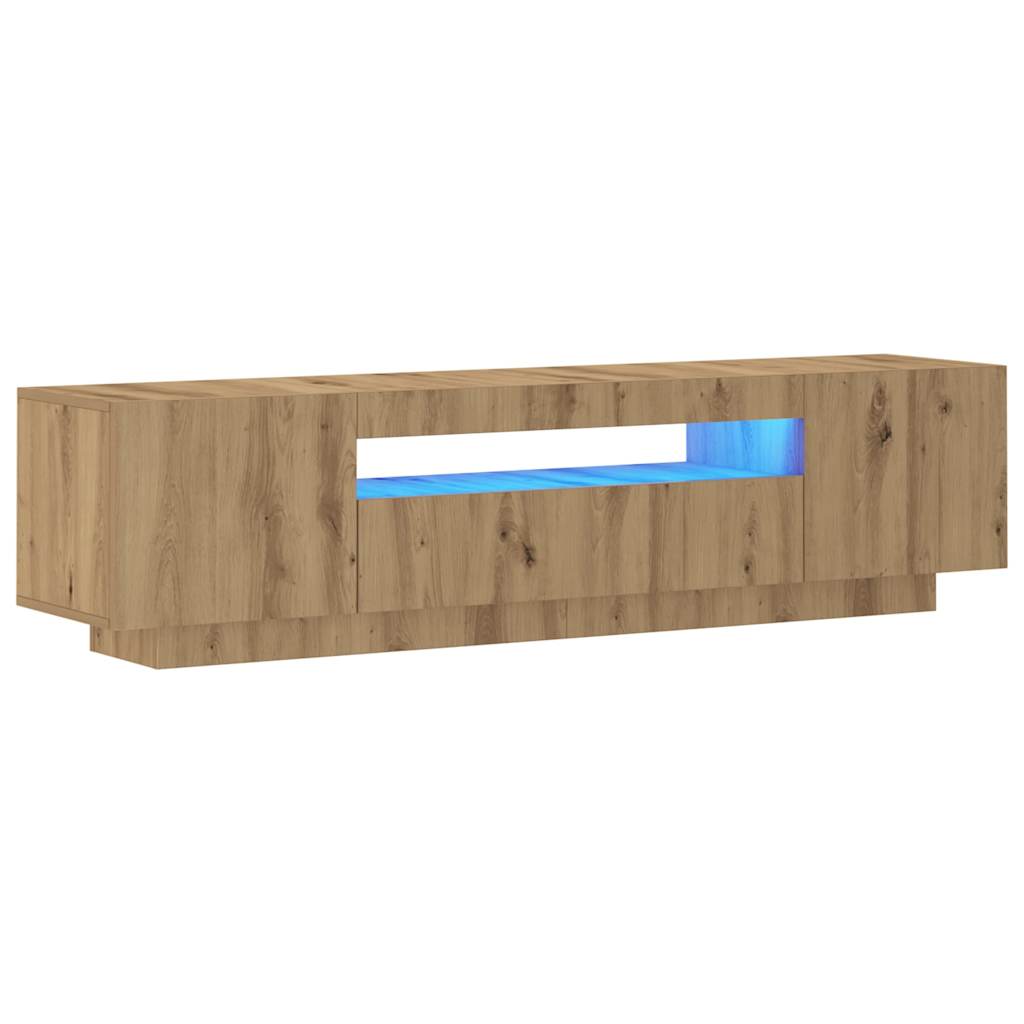 vidaXL Έπιπλο Τηλεόρασης με LED Αρτισιανή Δρυς 160x35x40 εκ Επεξ.Ξύλο