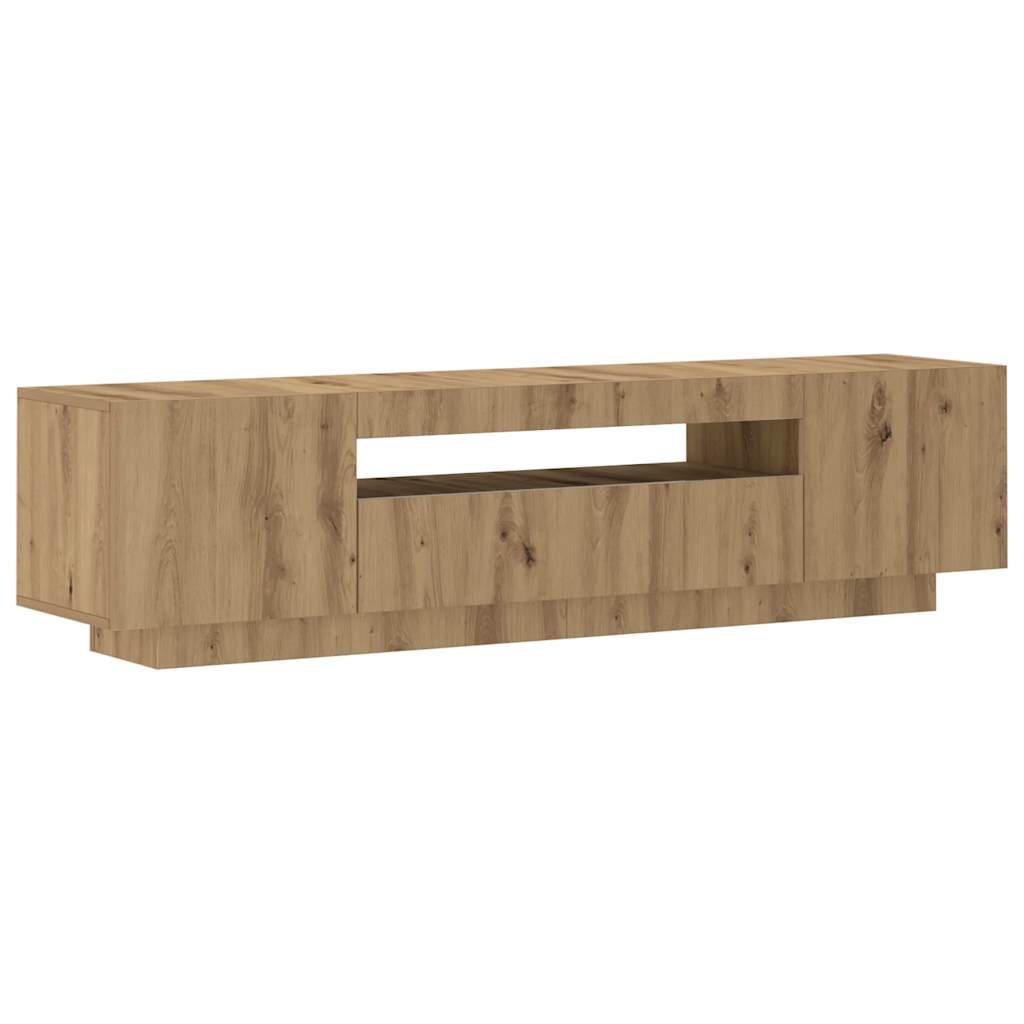 vidaXL Έπιπλο Τηλεόρασης με LED Αρτισιανή Δρυς 160x35x40 εκ Επεξ.Ξύλο