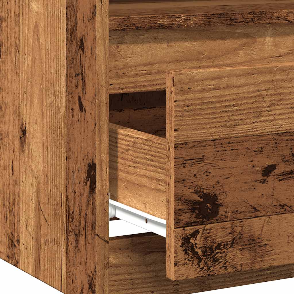 vidaXL ντουλάπι κομοδίνου Παλιό ξύλο 40x40x50 cm Κατασκευασμένο ξύλο