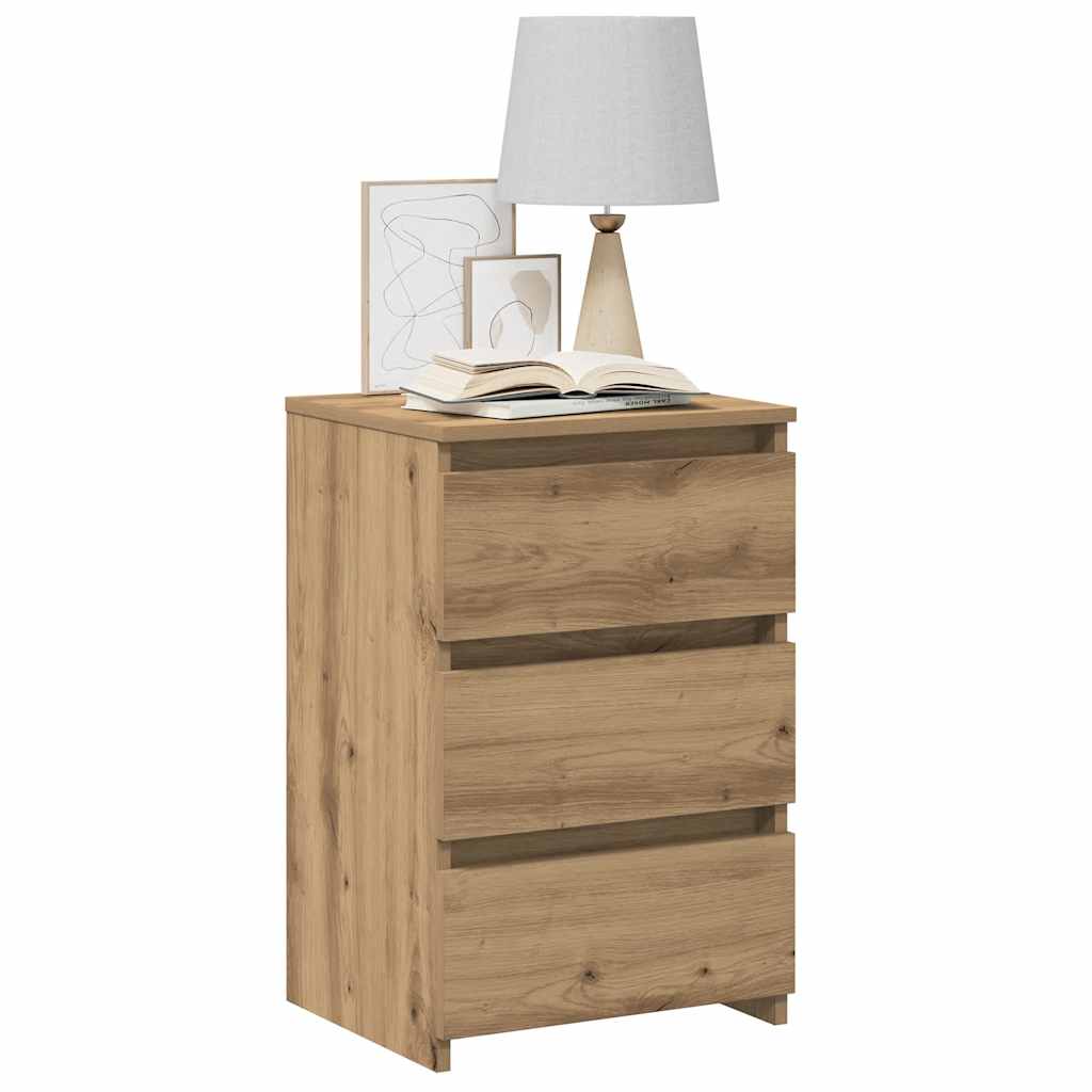 vidaXL Κομοδίνα 2 τεμ.Αρτισιανή Δρυς 40x35x62,5 εκ. Επεξ. Ξύλο
